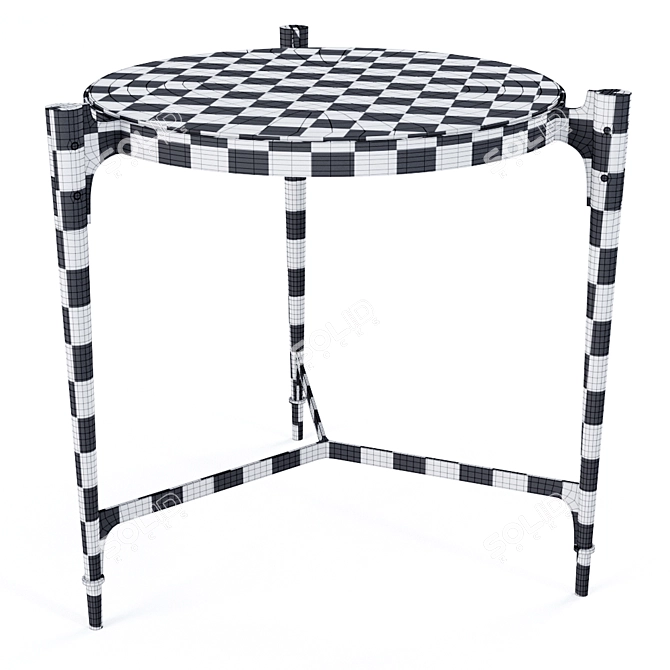 Luxurious Rosewood Side Table | Handcrafted Elegance 3D model image 4