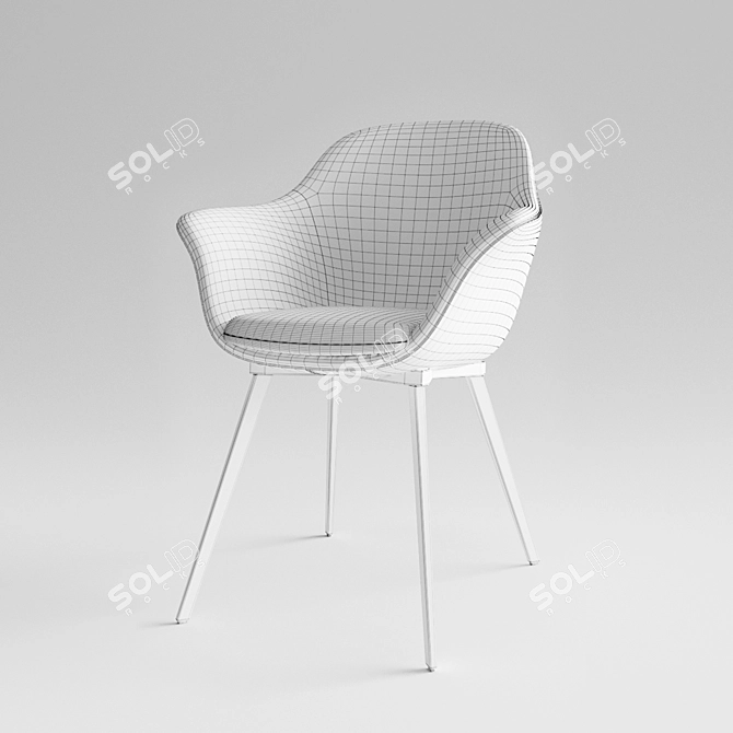 Vintage Gray Dining Chair - Quilda LA REDOUTE 3D model image 6