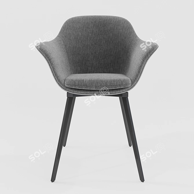 Vintage Gray Dining Chair - Quilda LA REDOUTE 3D model image 8