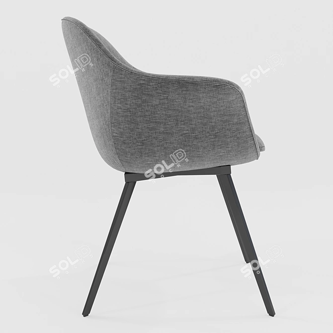 Vintage Gray Dining Chair - Quilda LA REDOUTE 3D model image 9