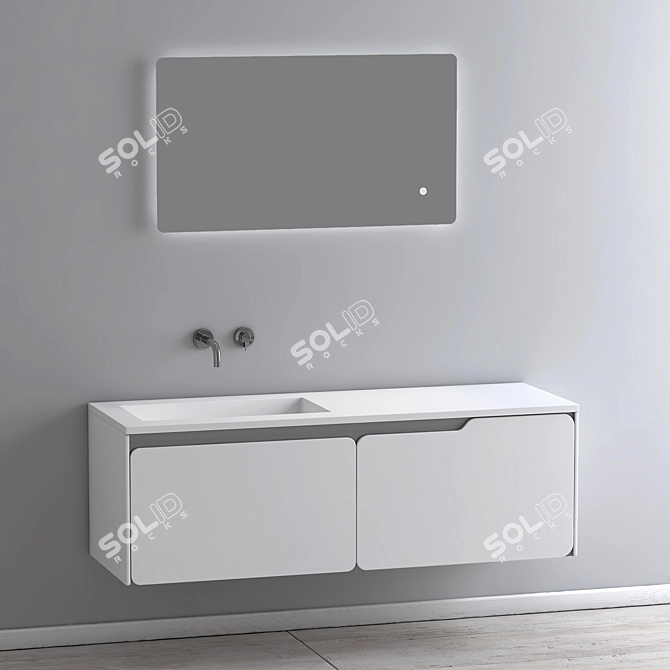 SOLIDO Modern Bathroom Cabinet 3D model image 1