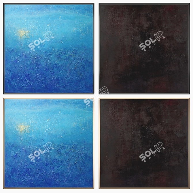 Elegant Set of Wall Paintings 3D model image 2