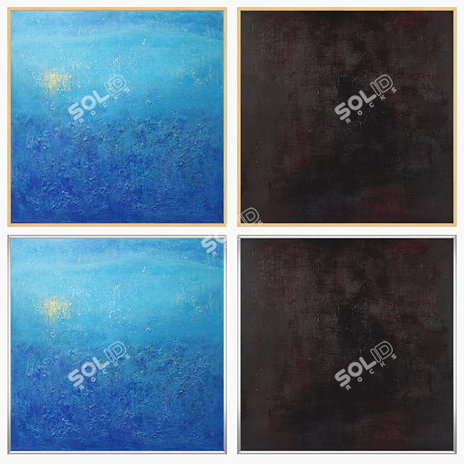 Elegant Set of Wall Paintings 3D model image 3