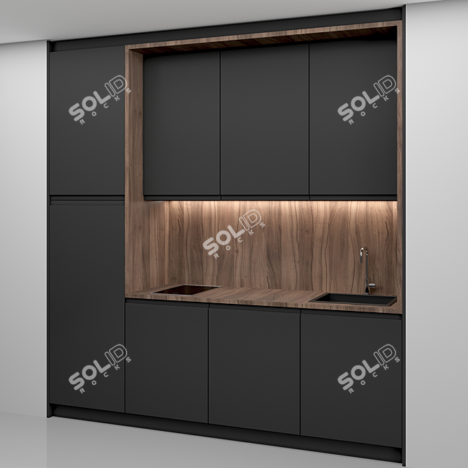 Modern Kitchen Unit: Compact, Stylish, and High-Quality 3D model image 4