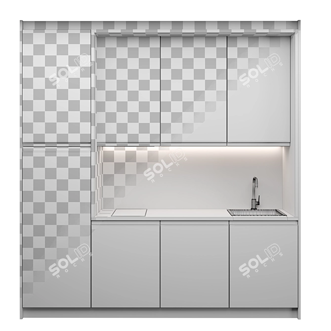 Modern Kitchen Unit: Compact, Stylish, and High-Quality 3D model image 5