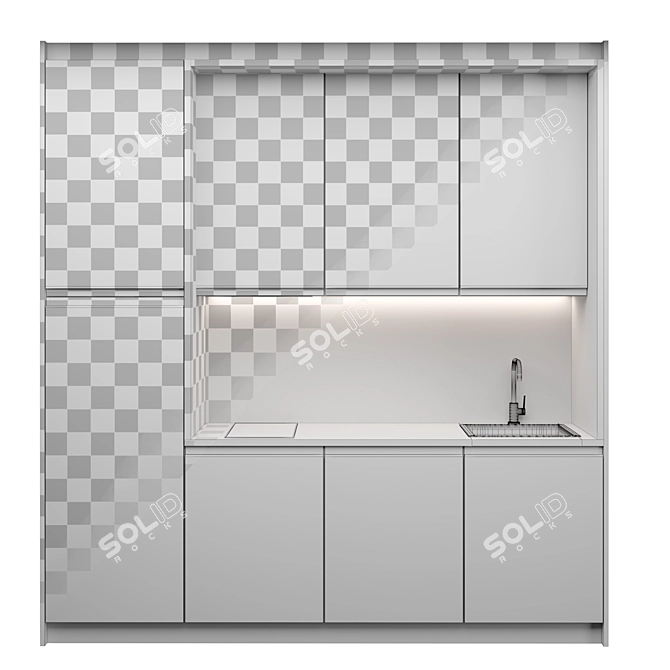 Modern Kitchen Unit: Compact, Stylish, and High-Quality 3D model image 7