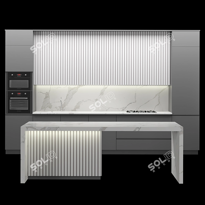 Modern Kitchen Unit 2015 3D model image 1