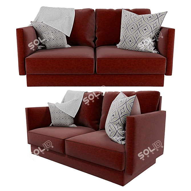 Sleek All-Two 190 Sofa 3D model image 1