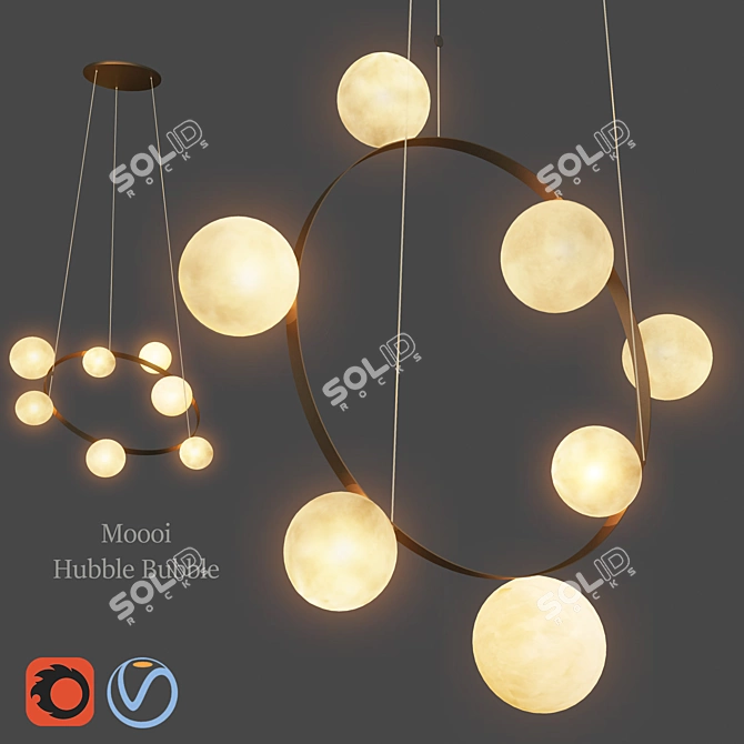 Moooi Hubble Bubble: Versatile Chandelier 3D model image 5