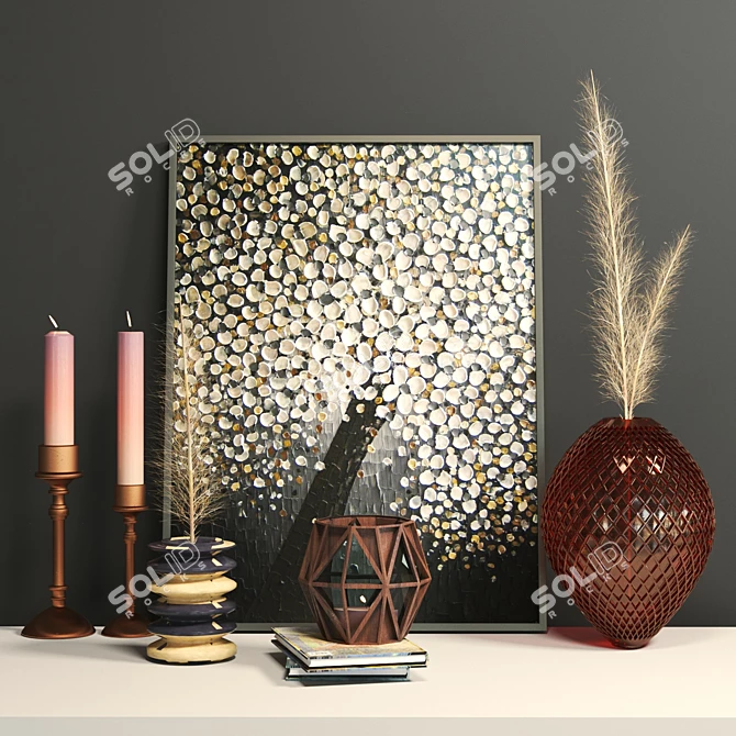 Elegant Decorative Set for 3dsmax 3D model image 1