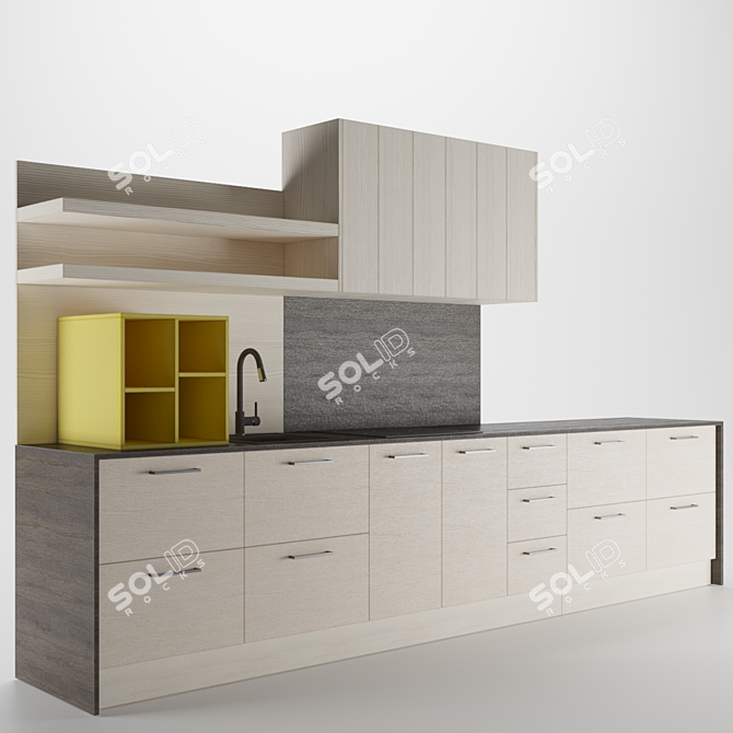 Modern Style Arredo3 Round Kitchen 3D model image 2