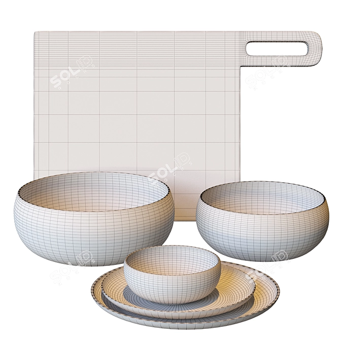 Madera Terra Collection - Authentic Terracotta Dinnerware 3D model image 2