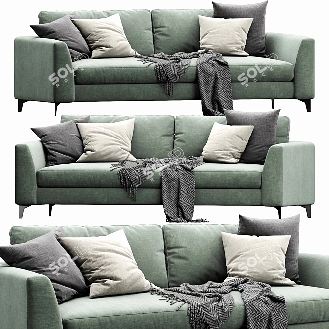 Modern Meridiani Louis Up Sofa 3D model image 1