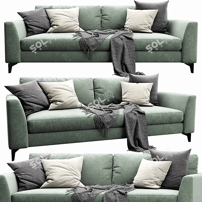 Modern Meridiani Louis Up Sofa 3D model image 2