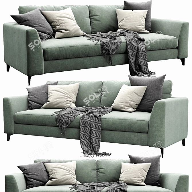 Modern Meridiani Louis Up Sofa 3D model image 3