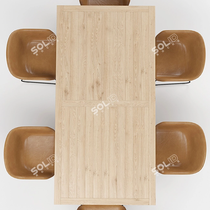 Sleek Modern Dining Table 3D model image 2