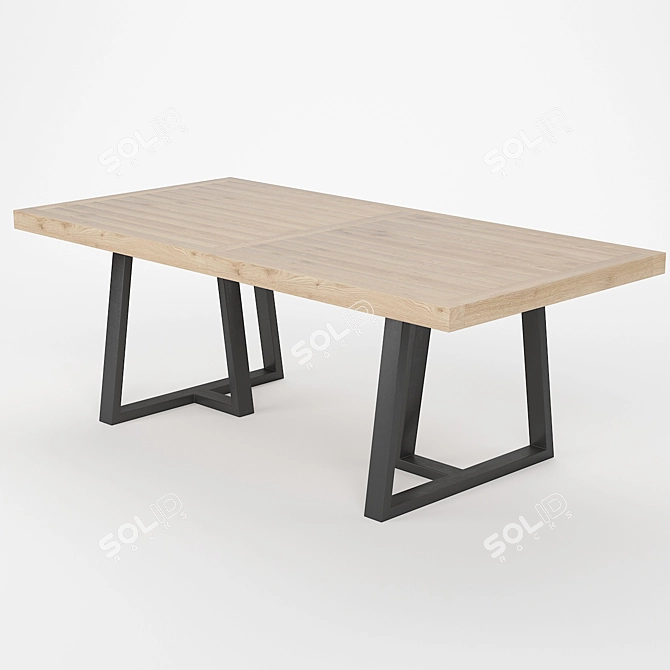 Sleek Modern Dining Table 3D model image 3