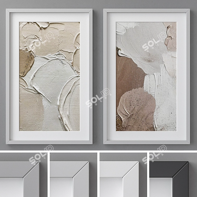 Vibrant Colors Photo Frames Set 3D model image 1