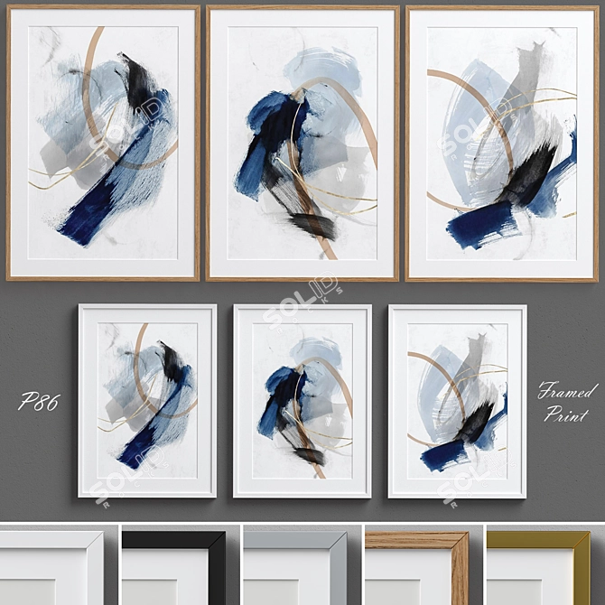 Contemporary Abstract Framed Prints 3D model image 1