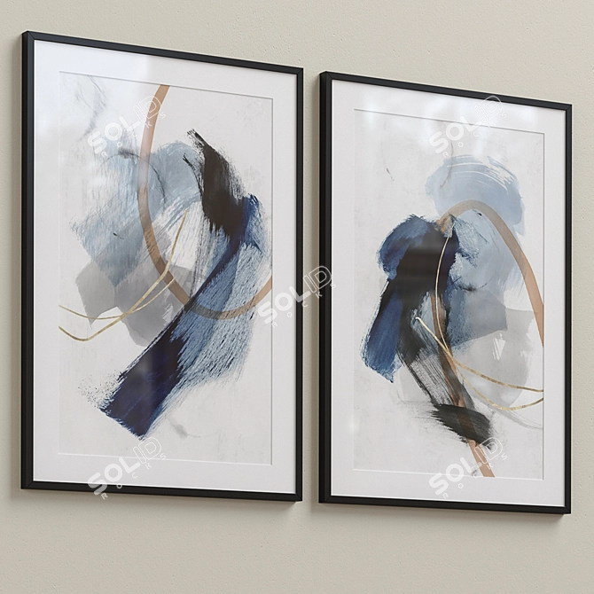 Contemporary Abstract Framed Prints 3D model image 3