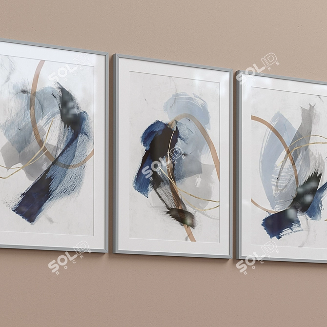 Contemporary Abstract Framed Prints 3D model image 4