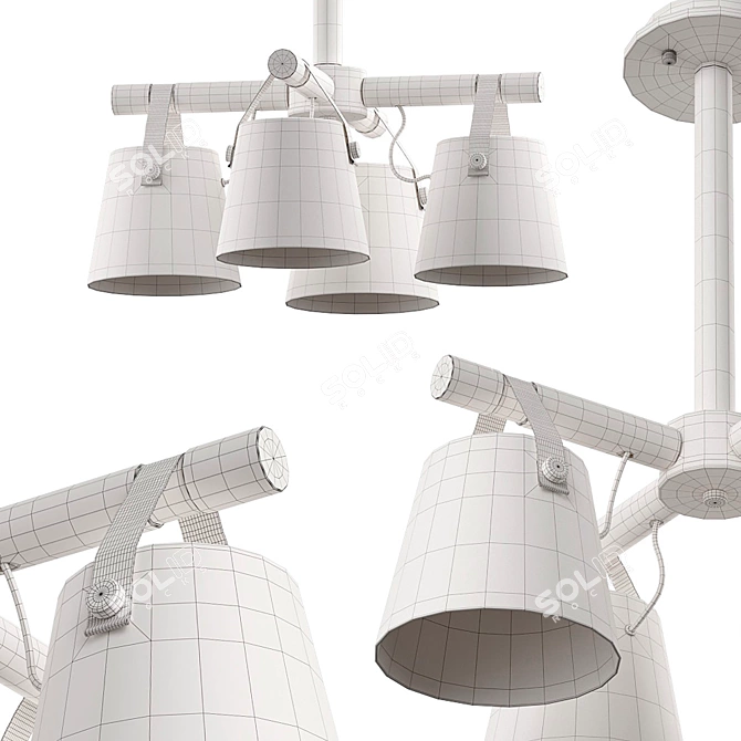 Natura C Pendant Lamp with 4 Shades 3D model image 5