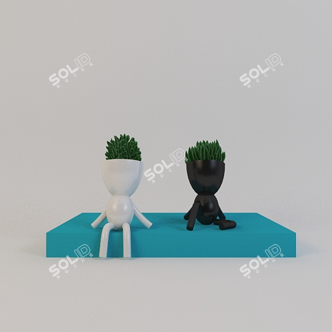 Sleek Ceramic Vase 3D model image 1