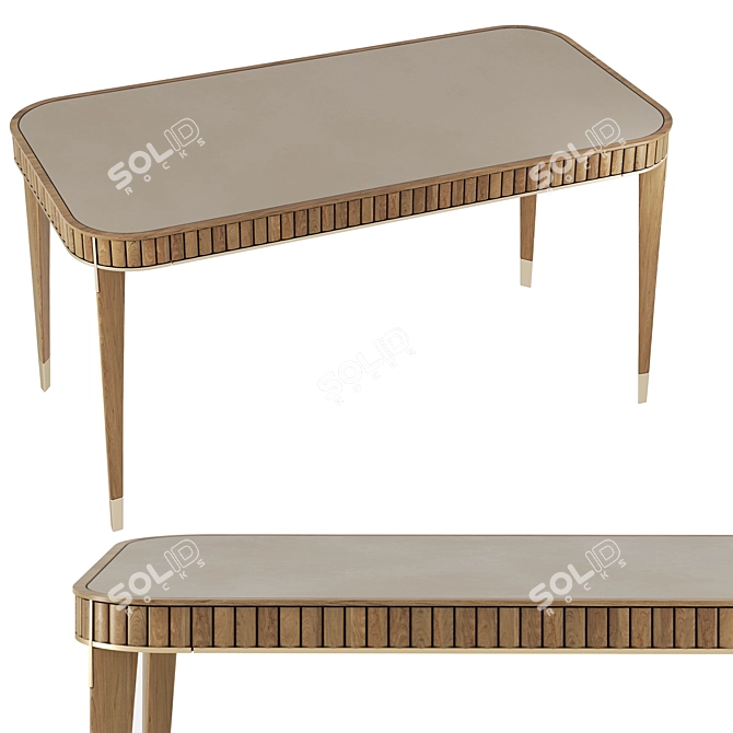 EDEN-ROCK Desk: Elegant Cherry Wood Design 3D model image 4