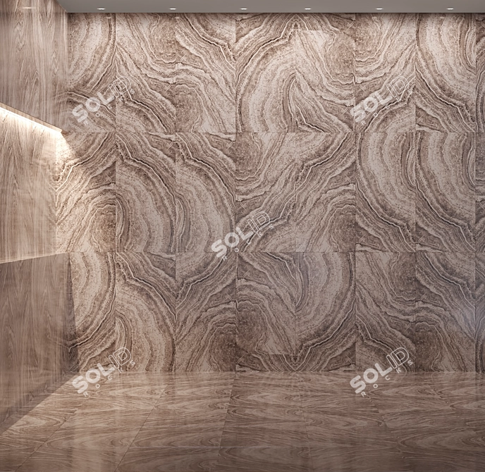 Zenit Black Bookmatch: Polished Porcelain Tiles 3D model image 3