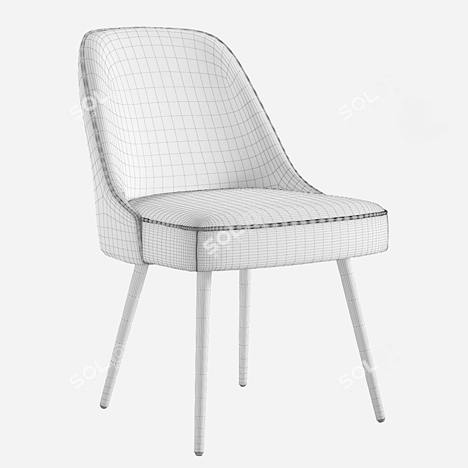 Elegant West Elm Dining Chair 3D model image 5