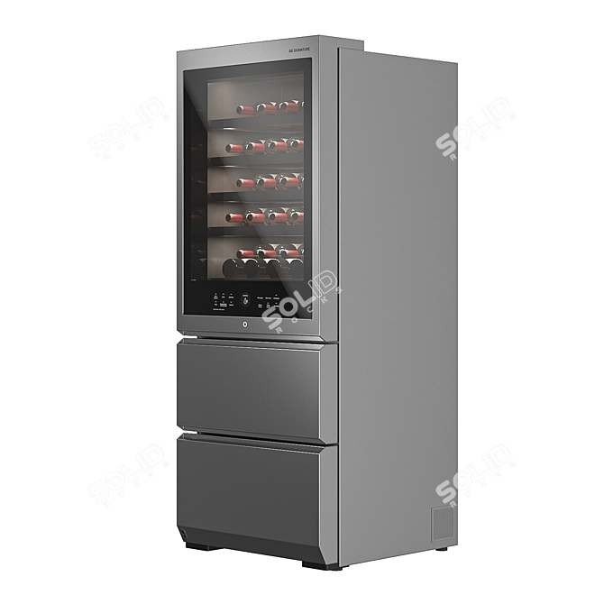 LG SIGNATURE LSR200RU Wine Cabinet - 65 Bottle Capacity 3D model image 2