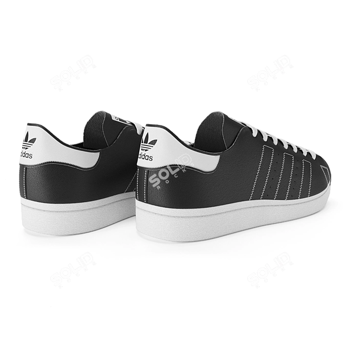 Adidas Superstar 80s Decon: Sleek and Stylish Sneakers 3D model image 4