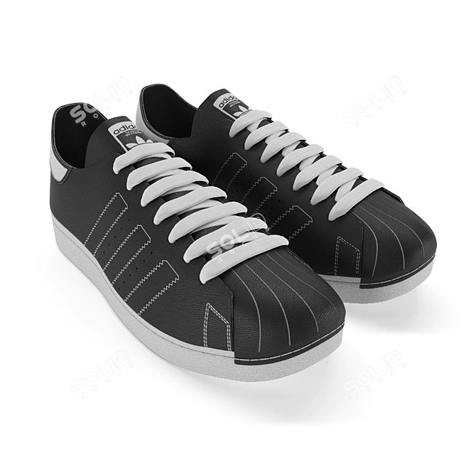 Adidas Superstar 80s Decon: Sleek and Stylish Sneakers 3D model image 11