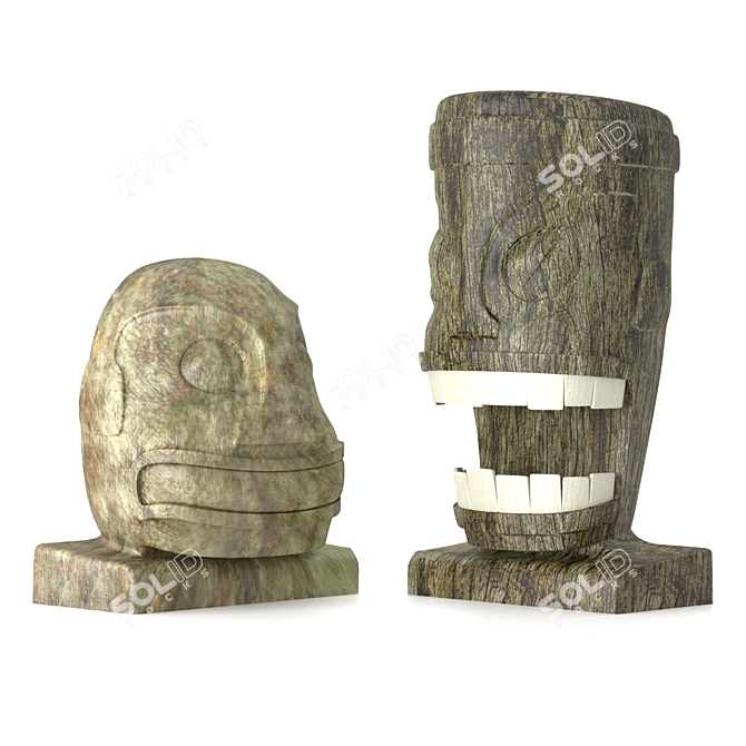 Whimsical Tiki Friends 3D model image 1