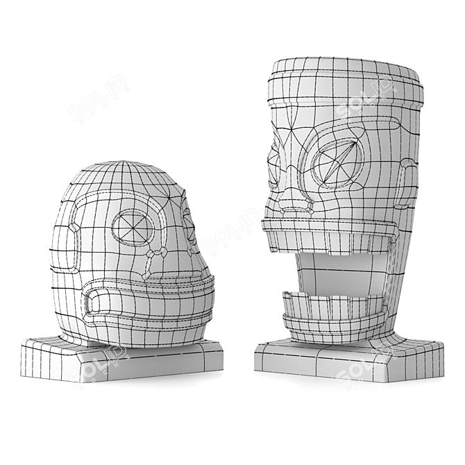 Whimsical Tiki Friends 3D model image 3