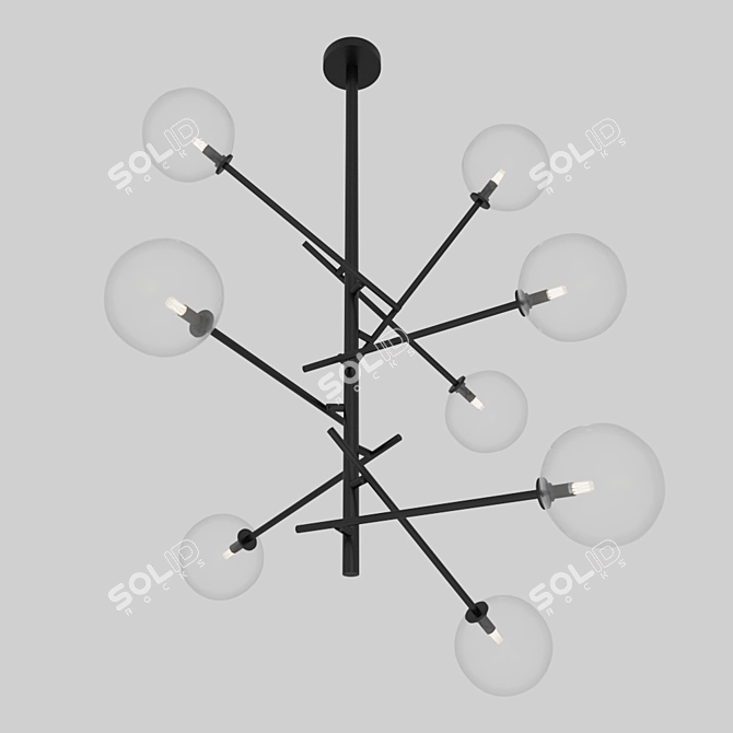 Modern Black MJ PURE 8 Pendant 3D model image 1