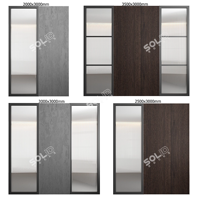 Versatile Glass Partitions 3D model image 1