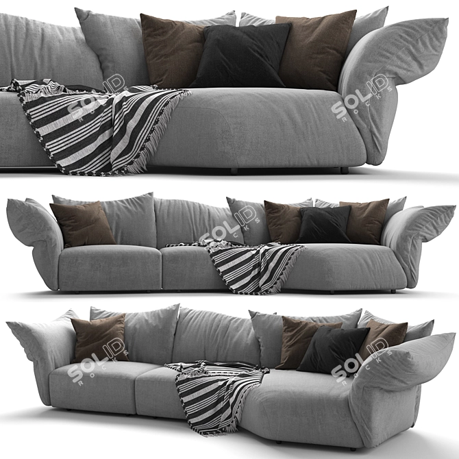 Elegant Standard Edra Sofa 3D model image 1