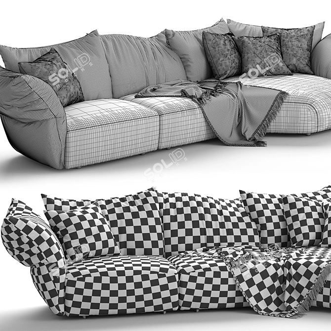 Elegant Standard Edra Sofa 3D model image 5