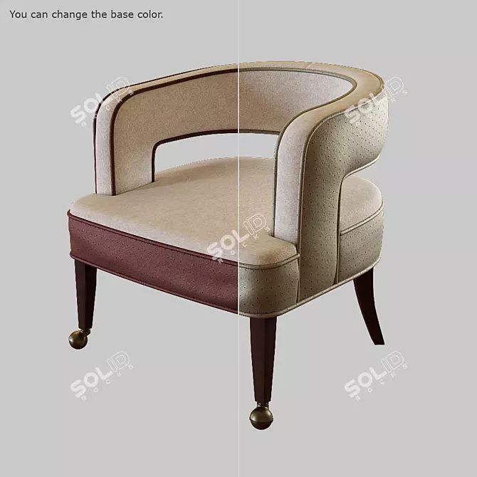 Customizable Hayley Accent Chair 3D model image 2