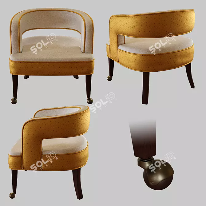 Customizable Hayley Accent Chair 3D model image 3