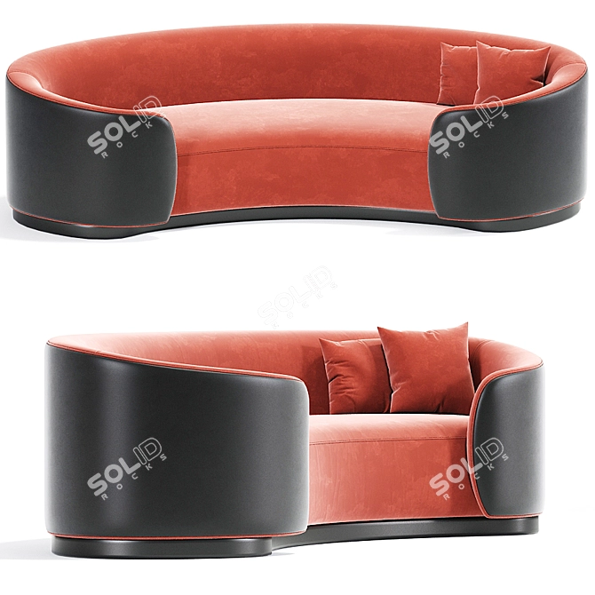 Velvet Curve Sofa: Eden Rock Collection 3D model image 2