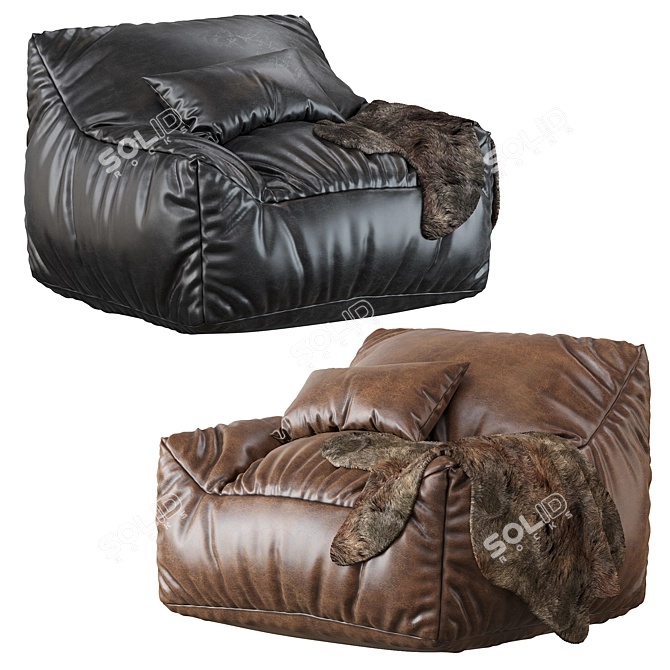 Big Joe Lux Bean Bag Lounger 3D model image 1