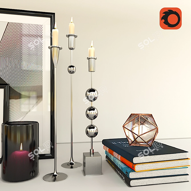 Elegant Home Decor Set 3D model image 3