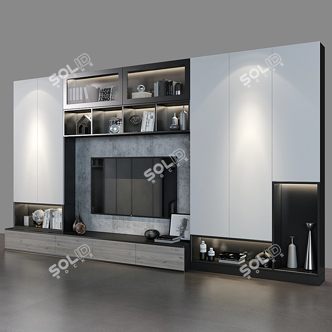 Sleek Storage Solution: Cabinet 051 3D model image 2