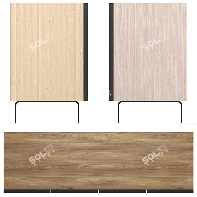 Sombre Steel White Oak Veneer Credenza 3D model image 2