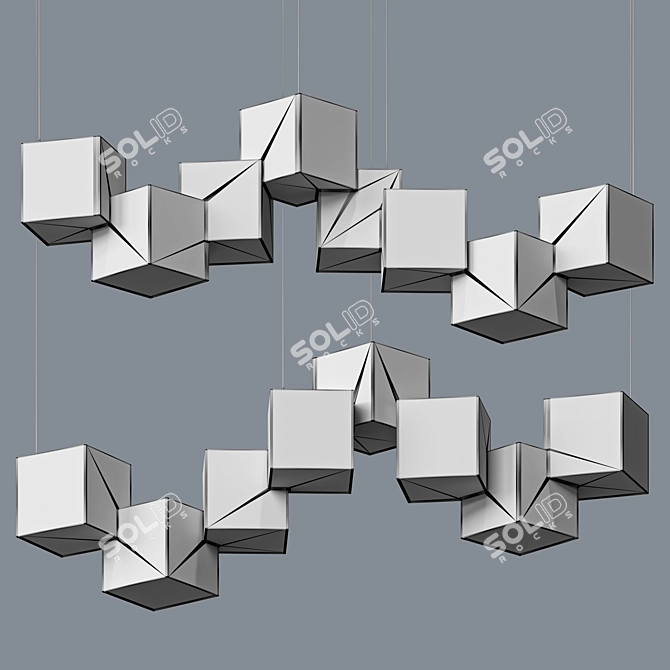 Elegant Rallo Chandelier: Perfect Blend of Style and Size 3D model image 2