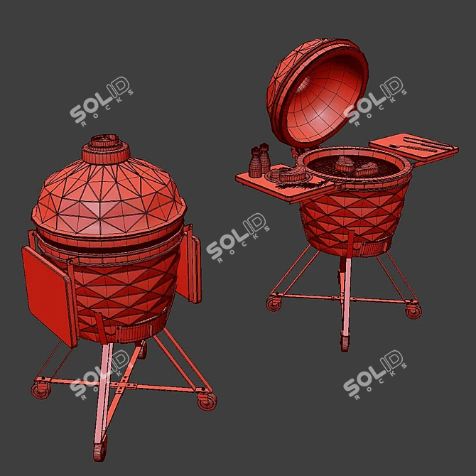 Ultimate Kamado Grill: 2014 Design 3D model image 9