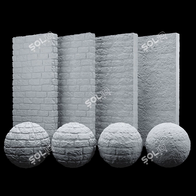 Pure White Brick Texture 3D model image 1