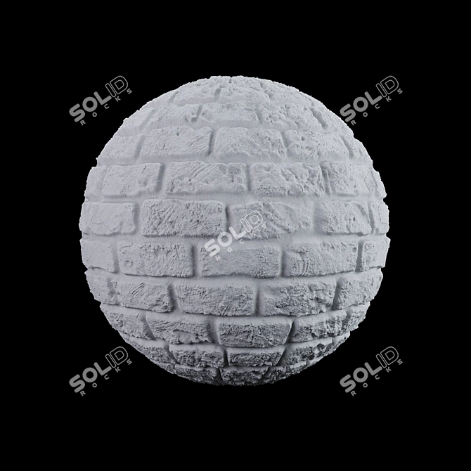 Pure White Brick Texture 3D model image 2